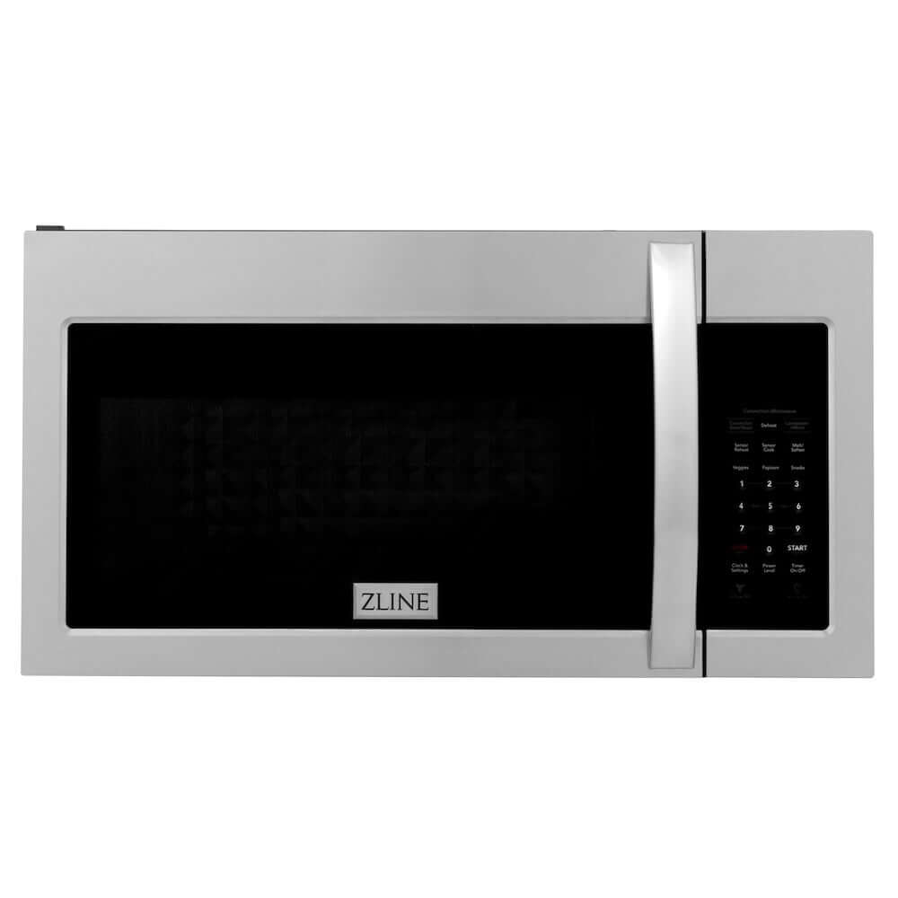 ZLINE Kitchen Package with 30 in. Stainless Steel Rangetop, 30 in. Over The Range Microwave with Modern Handle and Double Wall Oven (3KP-RTOTR30-AWD)
