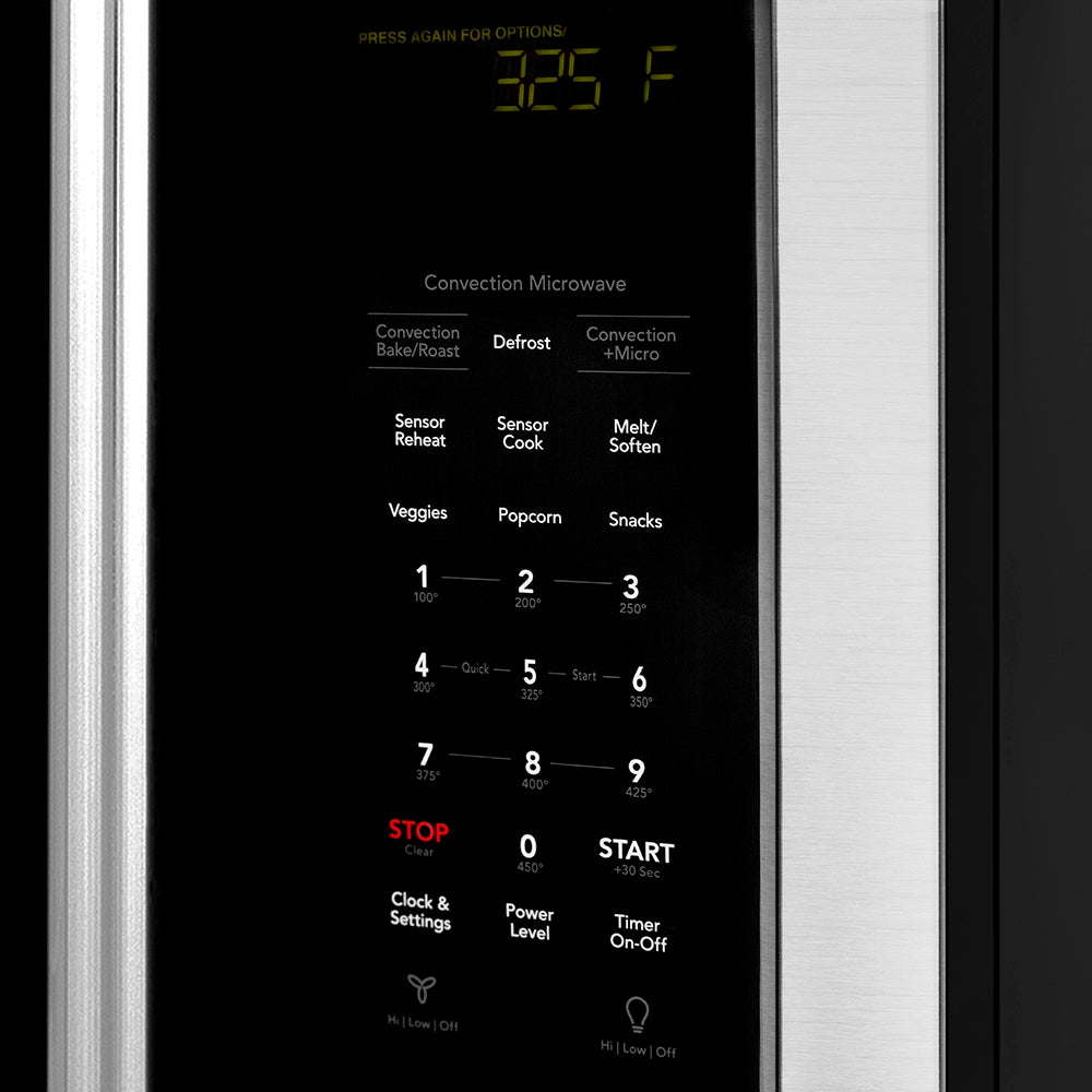 ZLINE 30 in. Recirculating Over the Range Convection Microwave Oven with Traditional Handle and Charcoal Filters in Stainless Steel (MWO-OTRCFH-30)