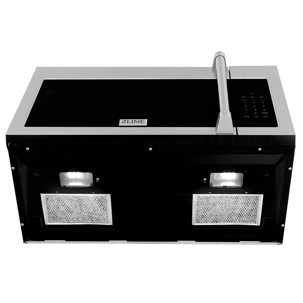 ZLINE Kitchen Package with 30 in. Stainless Steel Rangetop and 30 in. Over The Range Microwave with Traditional Handle (2KP-RTOTRH30)