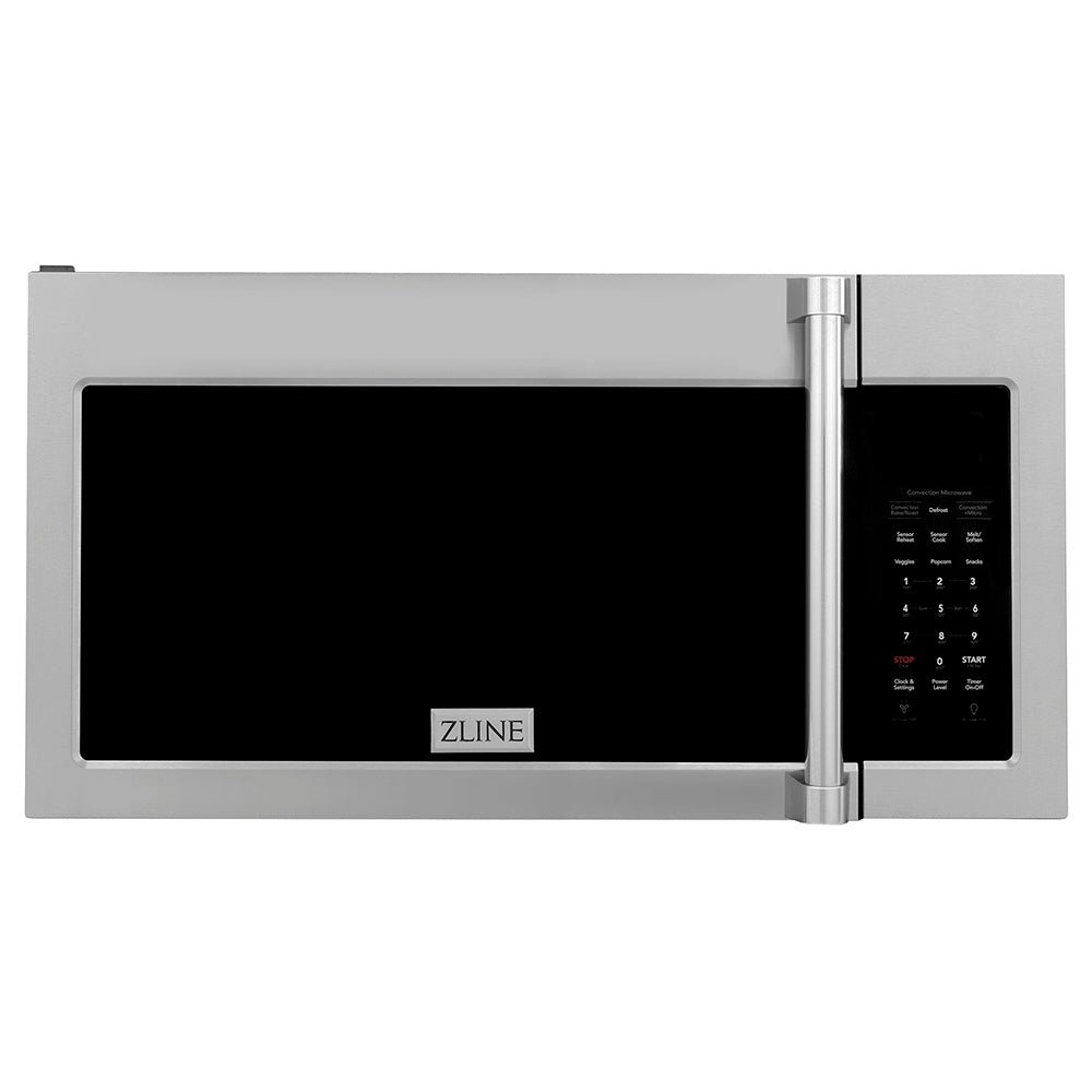 ZLINE Kitchen Package with Water and Ice Dispenser Refrigerator, 30 in. Dual Fuel Range and 30 in. Over the Range Microwave (3KPRW-RAOTRH30)
