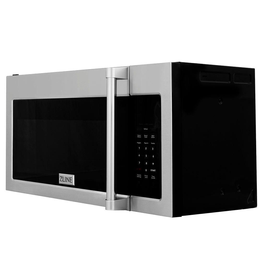 ZLINE 30 in. 1.5 cu. ft. Over-The-Range Convection Microwave Oven in Stainless Steel with Traditional Handle and Sensor Cooking, Open Box-Good Condition