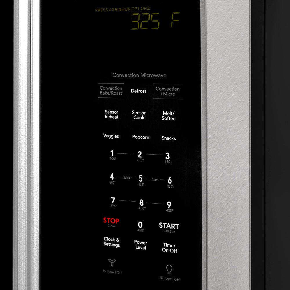 ZLINE 30 in. 1.5 cu. ft. Over-The-Range Microwave in Satin Stainless Steel with Traditional Handle and Set of 2 Charcoal Filters (MWO-OTRCFH-30-SS)