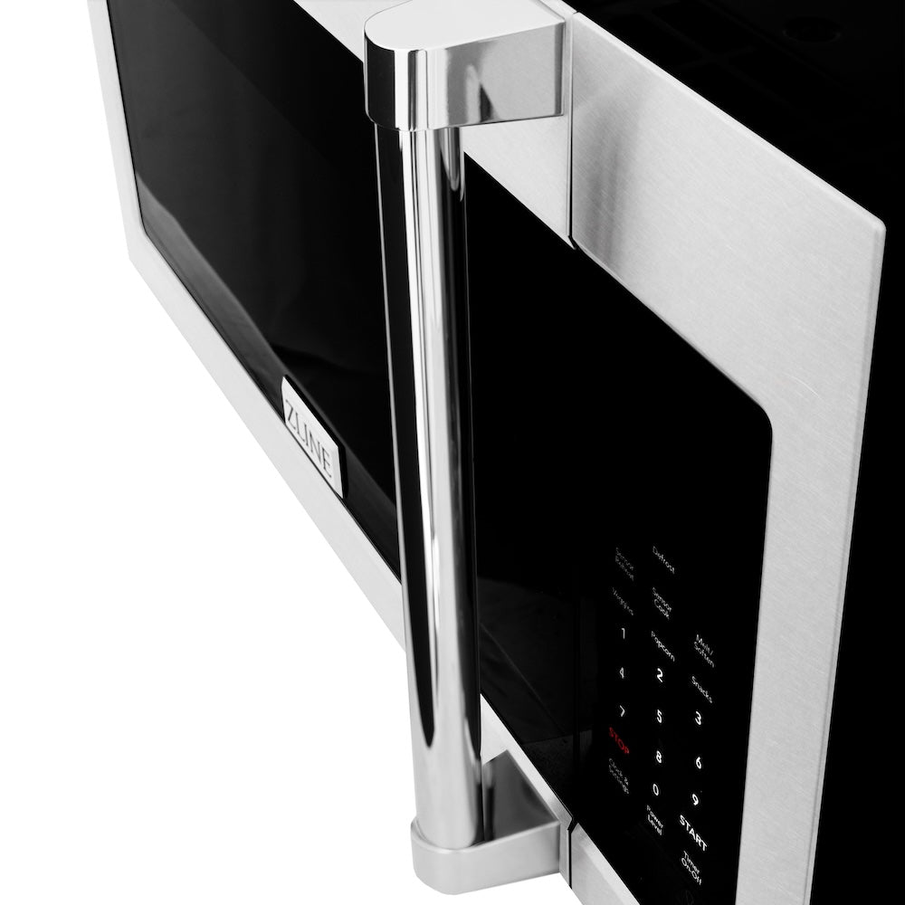 ZLINE Kitchen Package with 30 in. Satin Stainless Steel Rangetop and 30 in. Over The Range Microwave with Modern Handle (2KP-RTSOTR30)