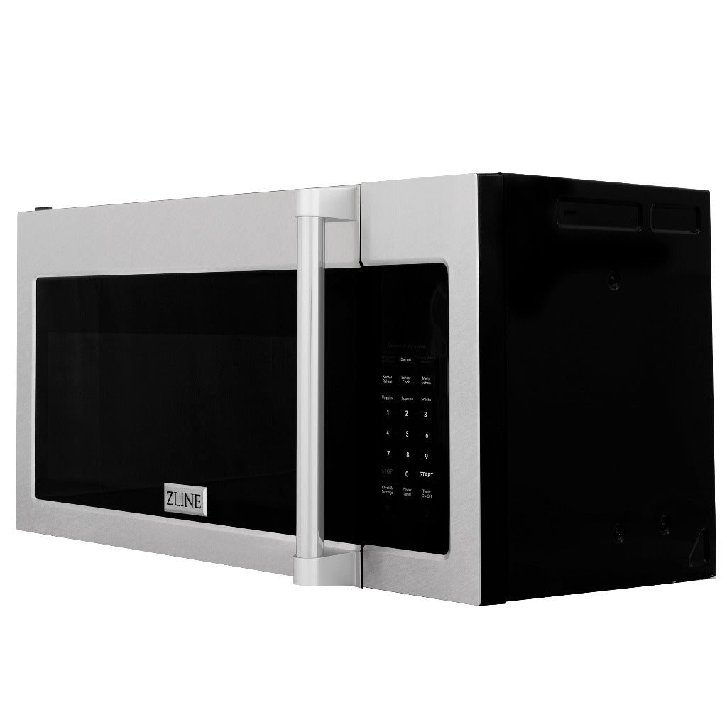 ZLINE 30 in. Over the Range Convection Microwave Oven with Traditional Handle in Fingerprint Resistant Stainless Steel (MWO-OTR-H-SS) Side View