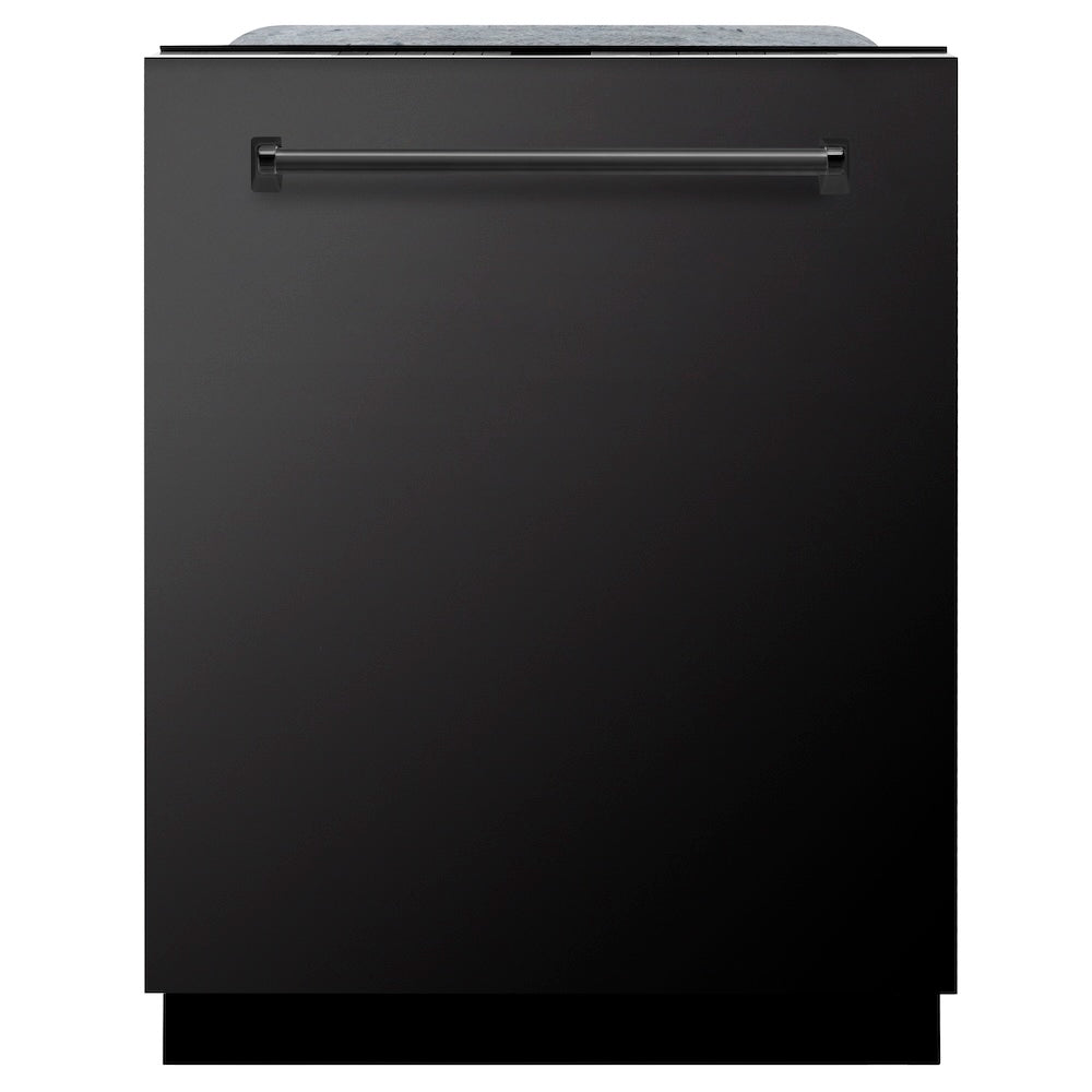 ZLINE 24 in. Monument Series 3rd Rack Dishwasher with Auto Door Open Drying, 44dBa, Black Stainless Steel Panel (DWMT-BS-24)