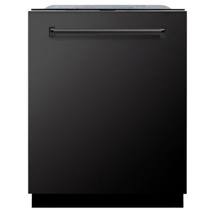 ZLINE 24 in. Monument Series 3rd Rack Dishwasher with Auto Door Open Drying, 44dBa, Black Stainless Steel Panel (DWMT-BS-24) main image.