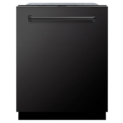 ZLINE 24 in. Monument Series 3rd Rack Dishwasher with Auto Door Open Drying, 44dBa, Black Stainless Steel Panel (DWMT-BS-24)
