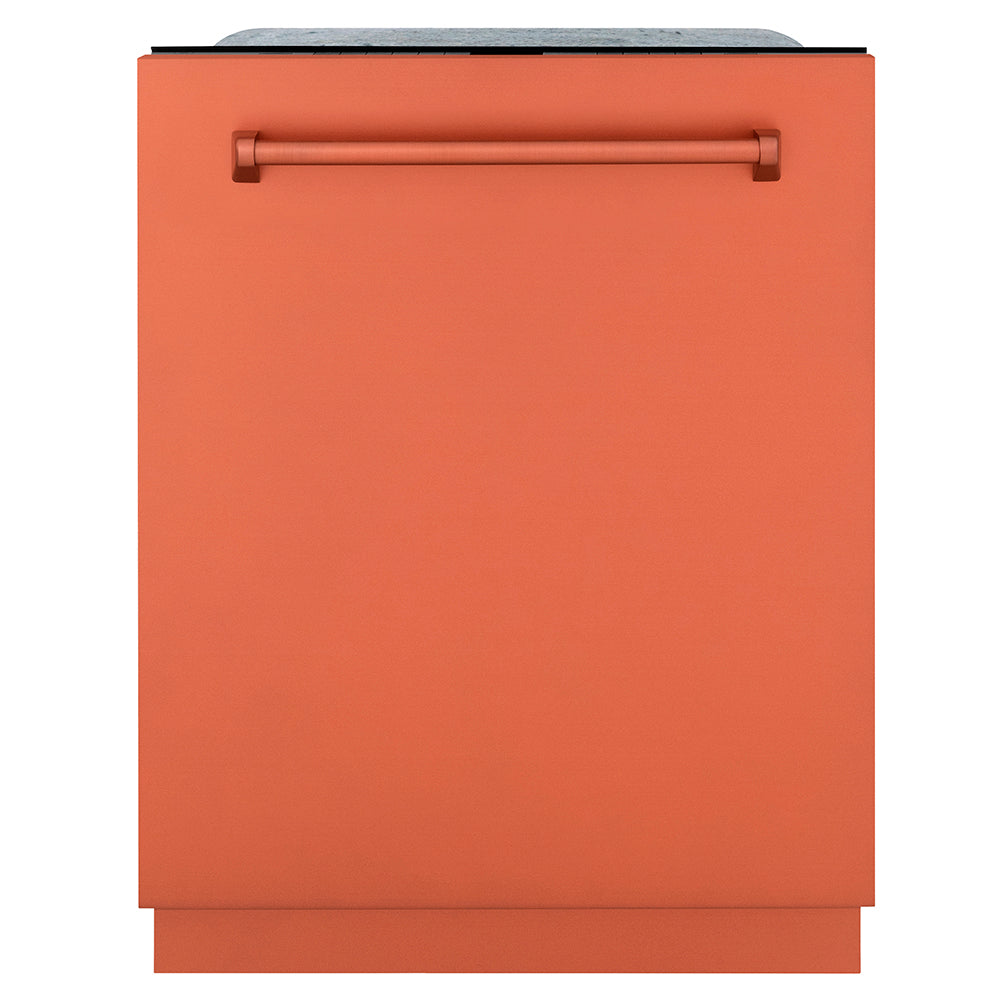 ZLINE 24 in. Monument Series 3rd Rack Dishwasher with Auto Door Open Drying, 44dBa, Copper Panel (DWMT-C-24) main image.