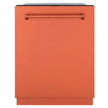 ZLINE 24 in. Monument Series 3rd Rack Dishwasher with Auto Door Open Drying, 44dBa, Copper Panel (DWMT-C-24)