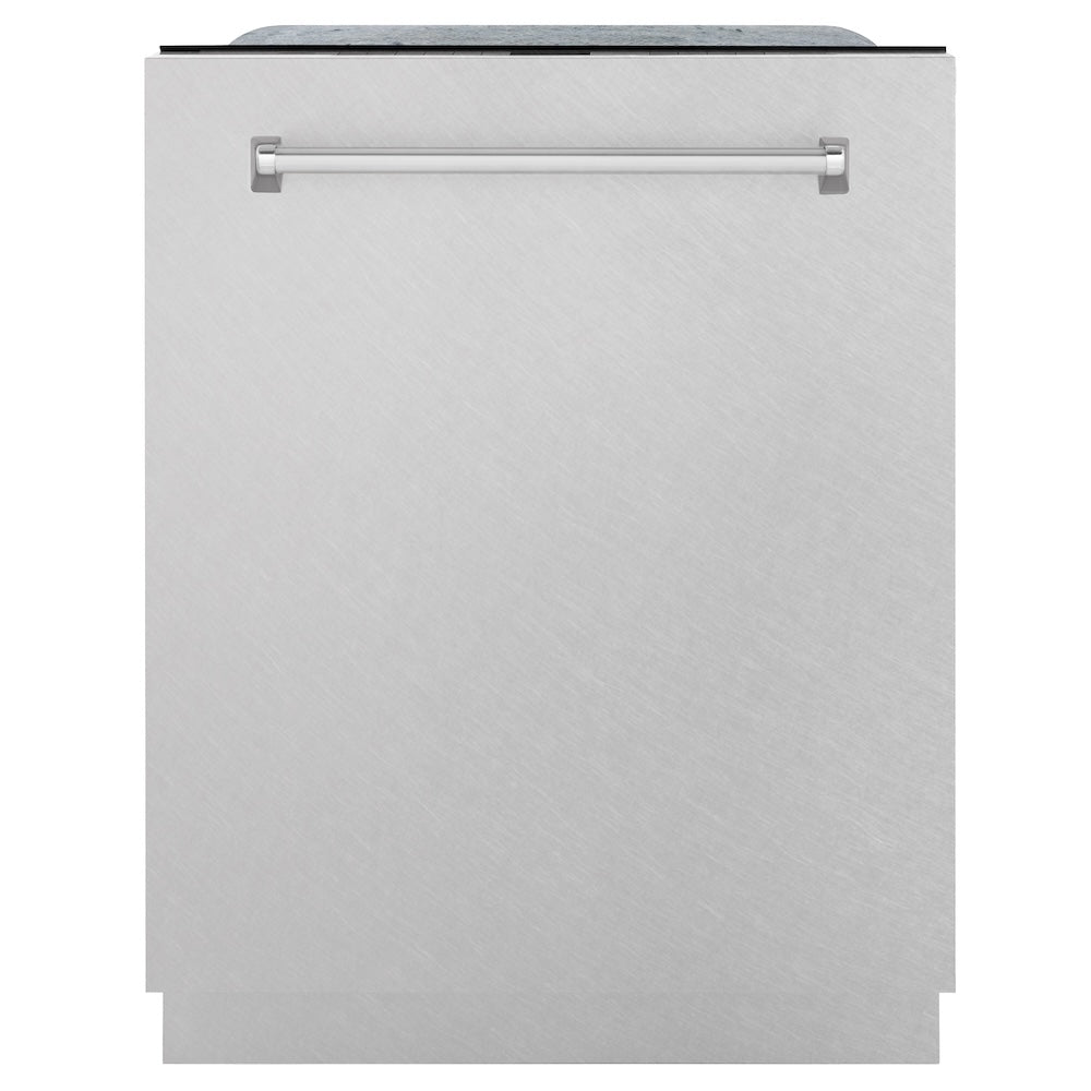 ZLINE 24 in. Monument Series 3rd Rack Dishwasher with Auto Door Open Drying, 44dBa, Satin Stainless Steel Panel (DWMT-SN-24) main image.
