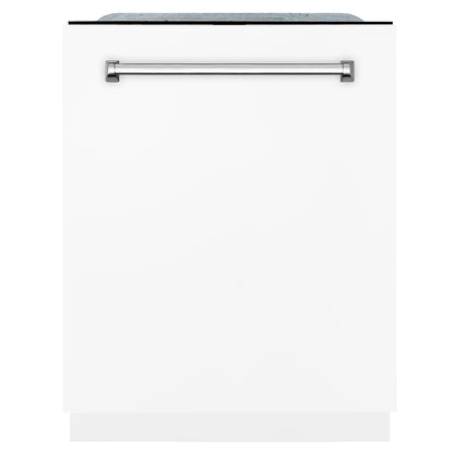 ZLINE 24 in. Monument Series 3rd Rack Dishwasher with Auto Door Open Drying, 44dBa, White Matte Panel (DWMT-WM-24)