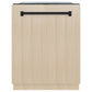 ZLINE Autograph Edition 24 in. Monument Series 3rd Rack Dishwasher with Auto Door Open Drying, 44dBa, Panel Ready with Matte Black Handle (DWMTZ-24-MB)