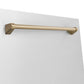 ZLINE Autograph Edition 24 in. Monument Series 3rd Rack Dishwasher with Auto Door Open Drying, 44dBa, Stainless Steel Panel with Champagne Bronze Handle (DWMTZ-304-24-CB)