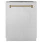 ZLINE Autograph Edition 36 in. Kitchen Package with Stainless Steel Dual Fuel Range, Range Hood, Dishwasher and Refrigeration with Champagne Bronze Accents (4AKPR-RARHDWM36-CB)