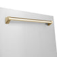 ZLINE Autograph Edition 24 in. Monument Series 3rd Rack Dishwasher with Auto Door Open Drying, 44dBa, Stainless Steel Panel with Polished Gold Handle (DWMTZ-304-24-G)