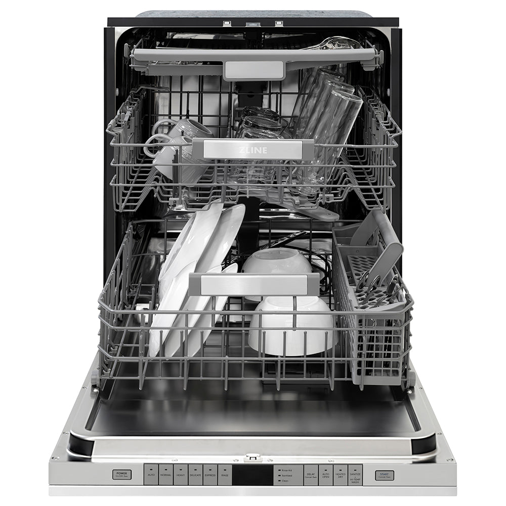 ZLINE Autograph Edition 36 in. Kitchen Package with Stainless Steel Dual Fuel Range, Range Hood, Dishwasher and Refrigeration with Polished Gold Accents (4AKPR-RARHDWM36-G)