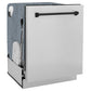 ZLINE Autograph Edition 24 in. Monument Series 3rd Rack Dishwasher with Auto Door Open Drying, 44dBa, Stainless Steel Panel with Matte Black Handle (DWMTZ-304-24-MB)