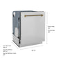 ZLINE Autograph Edition 24 in. Monument Series 3rd Rack Dishwasher with Auto Door Open Drying, 44dBa, Stainless Steel Panel with Champagne Bronze Helix Handle (DWMTZ-30424-KCB)