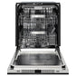 ZLINE Autograph Edition 24 in. Monument Series 3rd Rack Dishwasher with Auto Door Open Drying, 44dBa, Black Stainless Steel Panel with Champagne Bronze Handle (DWMTZ-BS-24-CB)