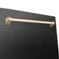 ZLINE Autograph Edition 24 in. Monument Series 3rd Rack Dishwasher with Auto Door Open Drying, 44dBa, Black Stainless Steel Panel with Polished Gold Handle (DWMTZ-BS-24-G)