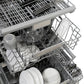 ZLINE Autograph Edition 24 in. Monument Series 3rd Rack Dishwasher with Auto Door Open Drying, 44dBa, Satin Stainless Steel Panel with Champagne Bronze Handle (DWMTZ-SN-24-CB)