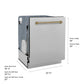 ZLINE Autograph Edition 24 in. Monument Series 3rd Rack Dishwasher with Auto Door Open Drying, 44dBa, Satin Stainless Steel Panel with Champagne Bronze Handle (DWMTZ-SN-24-CB)