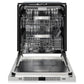 ZLINE Autograph Edition 24 in. Monument Series 3rd Rack Dishwasher with Auto Door Open Drying, 44dBa, Satin Stainless Steel Panel with Champagne Bronze Handle (DWMTZ-SN-24-CB)