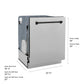 ZLINE Autograph Edition 24 in. Monument Series 3rd Rack Dishwasher with Auto Door Open Drying, 44dBa, Satin Stainless Steel Panel with Matte Black Handle (DWMTZ-SN-24-MB)