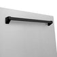 ZLINE Autograph Edition 24 in. Monument Series 3rd Rack Dishwasher with Auto Door Open Drying, 44dBa, Satin Stainless Steel Panel with Matte Black Handle (DWMTZ-SN-24-MB)