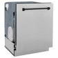 ZLINE Autograph Edition 24 in. Monument Series 3rd Rack Dishwasher with Auto Door Open Drying, 44dBa, Satin Stainless Steel Panel with Matte Black Handle (DWMTZ-SN-24-MB)