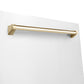 ZLINE Autograph Edition 36 in. Kitchen Package with Stainless Steel Dual Fuel Range with White Matte Door, Range Hood and Dishwasher with Polished Gold Accents (3AKP-RAWMRHDWM36-G)