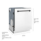 ZLINE Autograph Edition 24 in. Monument Series 3rd Rack Dishwasher with Auto Door Open Drying, 44dBa, White Matte Panel with Matte Black Handle (DWMTZ-WM-24-MB)