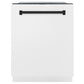 ZLINE Autograph Edition 36 in. Kitchen Package with Stainless Steel Dual Fuel Range with White Matte Door, Range Hood and Dishwasher with Matte Black Accents (3AKP-RAWMRHDWM36-MB)
