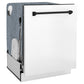 ZLINE Autograph Edition 24 in. Monument Series 3rd Rack Dishwasher with Auto Door Open Drying, 44dBa, White Matte Panel with Matte Black Handle (DWMTZ-WM-24-MB)