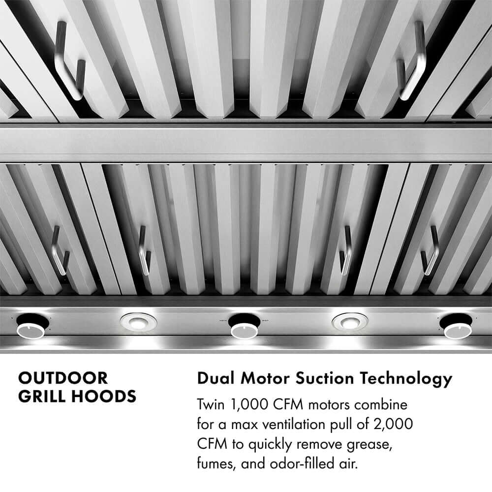 ZLINE Under Cabinet Outdoor Grill Hood with Size Options (GOU2)