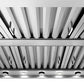 ZLINE Island Mount Outdoor Grill Hood with Size Options (GOi1) close-up detail, dishwasher-safe baffle filters.