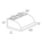 ZLINE Under Cabinet Outdoor Grill Hood with Size Options (GOU2) dimensional diagram.
