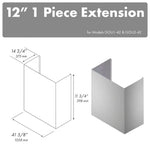 ZLINE 12 in. Chimney Extension for 42 in. Under Cabinet Outdoor Grill Hood (1PEXT-GOU42-12)