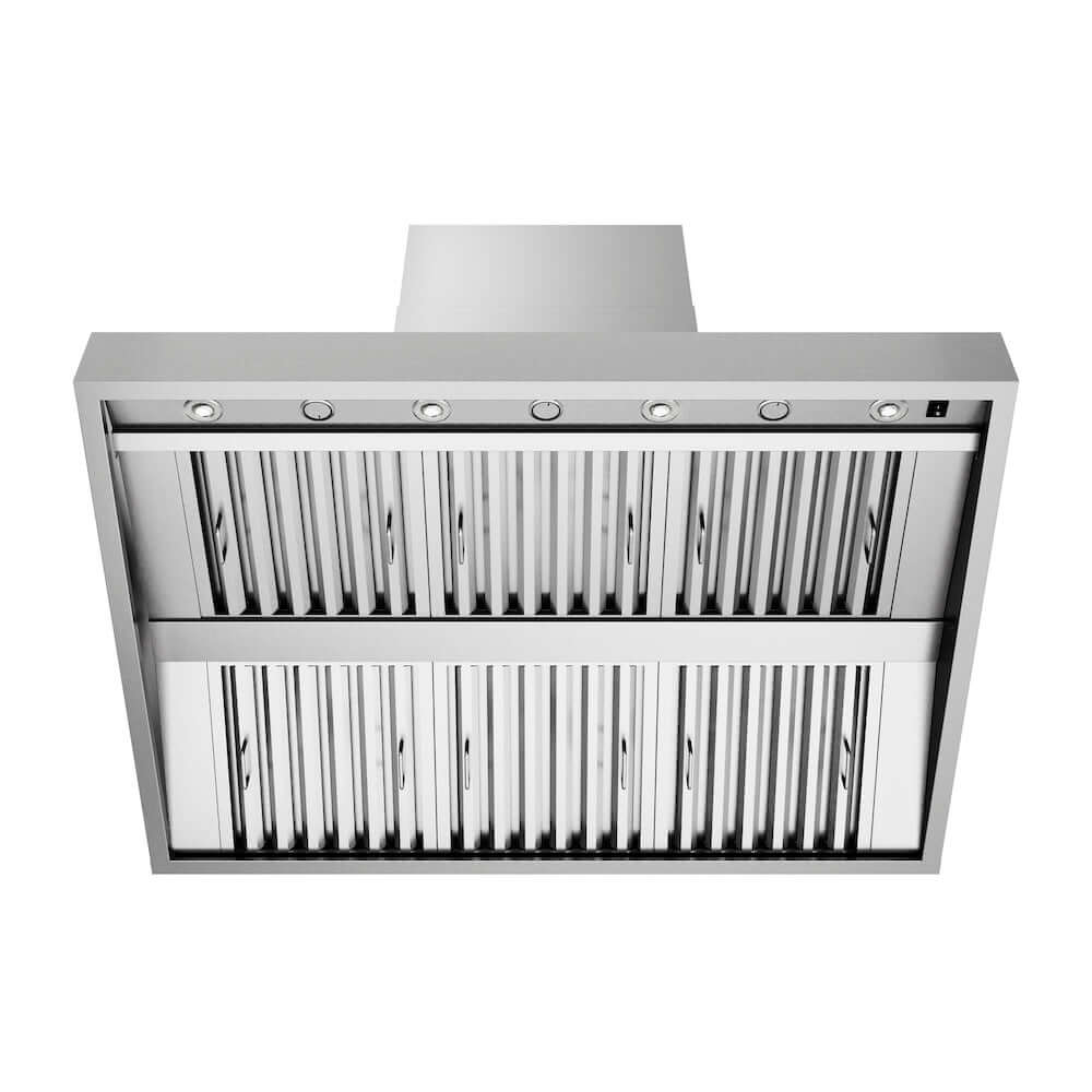 ZLINE Wall Mount Outdoor Grill Hood with Size Options (GOW1) front, under.