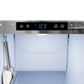 ZLINE Autograph Edition 15 in. Touchstone Clear Cube Ice Maker with Drain Pump and Panel Ready Door with Polished Gold Handle (ICCDPZ-15-G) close-up detail, touch control panel.
