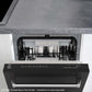 ZLINE 18 in. Tallac Series 3rd Rack Top Control Built-In Dishwasher in Custom Panel Ready with Stainless Steel Tub, 51dBa (DWV-18) built-in to cabinets in a luxury kitchen, with black matte panel.