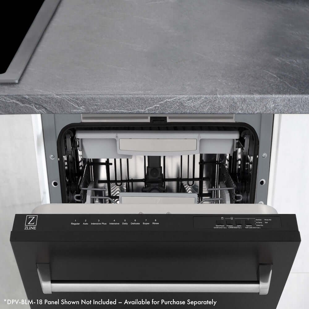 ZLINE 18 in. Tallac Series 3rd Rack Top Control Built-In Dishwasher with Stainless Steel Tub, 51dBa, Open Box-Good Condition
