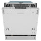 ZLINE 24 in. Panel Ready Top Control Built-In Dishwasher with Stainless Steel Tub, 52dBa (DW7713-24) front, half open.
