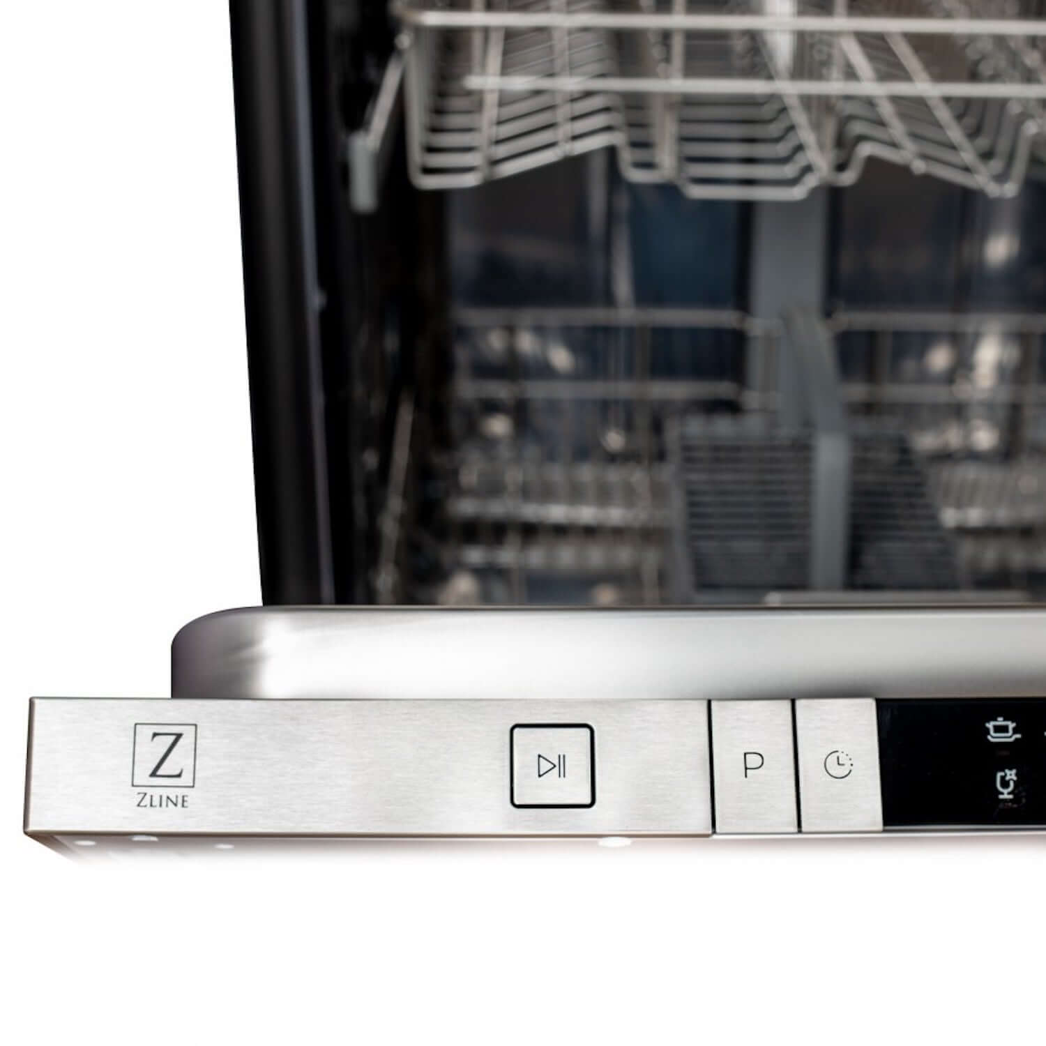 ZLINE 24 in. Fingerprint Resistant Top Control Built-In Dishwasher with Stainless Steel Tub and Modern Style Handle, 52dBa (DW-SN-24)