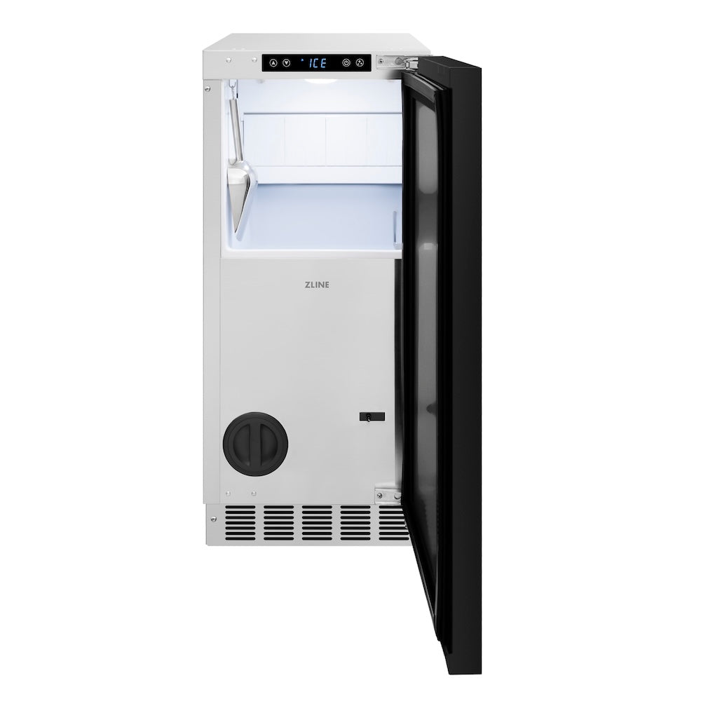 ZLINE 15 in. Touchstone Gourmet Ice Maker with Drain Pump and Panel Ready Door, Open Box-Good Condition