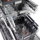 ZLINE 24 in. Monument Series 3rd Rack Top Touch Control Dishwasher with Satin Stainless Steel Panel and Stainless Steel Tub, 45dBa (DWMT-SN-24)