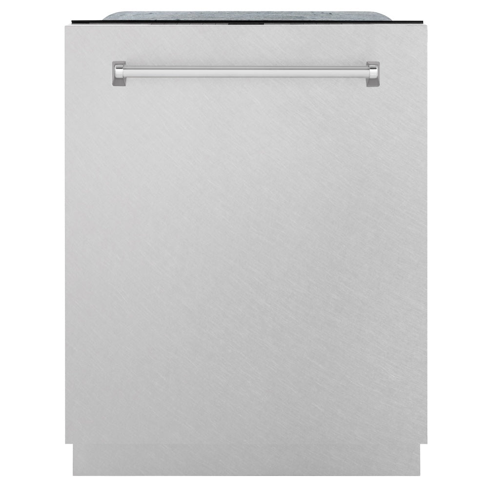 ZLINE 24 in. Monument Series 3rd Rack Top Touch Control Dishwasher with Satin Stainless Steel Panel and Stainless Steel Tub, 45dBa (DWMT-SN-24)