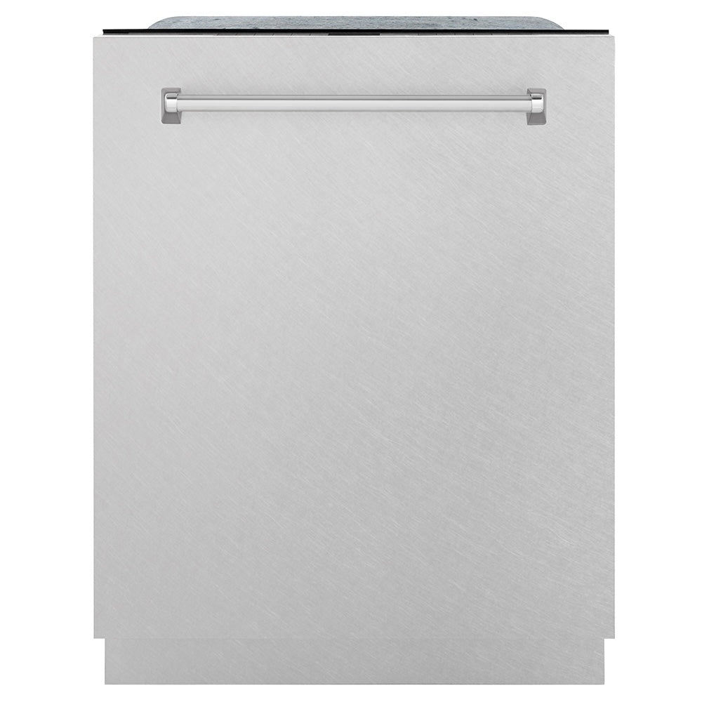 ZLINE 24 in. Monument Series 3rd Rack Top Touch Control Dishwasher with Satin Stainless Steel Panel and Stainless Steel Tub, 45dBa (DWMT-SN-24)