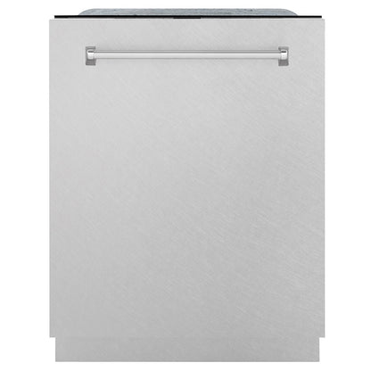 ZLINE 24 in. Monument Series 3rd Rack Top Touch Control Dishwasher with Satin Stainless Steel Panel and Stainless Steel Tub, 45dBa (DWMT-SN-24)