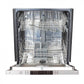 ZLINE 24 in. Stainless Steel Top Control Built-In Dishwasher with Stainless Steel Tub and Modern Style Handle, 52dBa (DW-304-24) front, open.